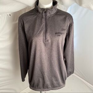 Under Armour Brandeis University gray half zip logo performance pullover XL
